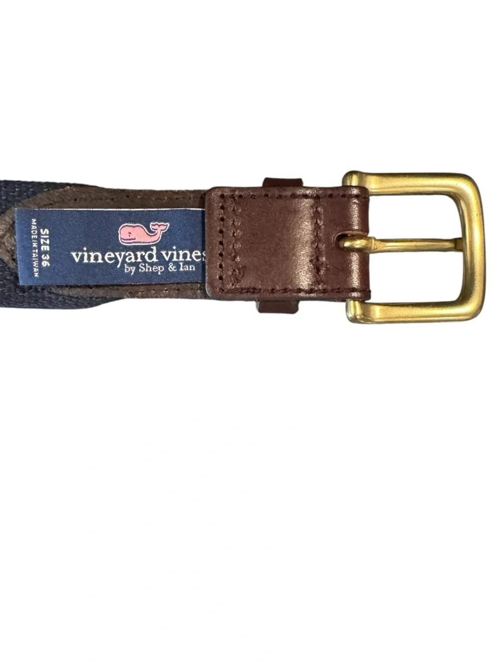 Vineyard Vines Burgundy Whale Canvas Club Belt 36